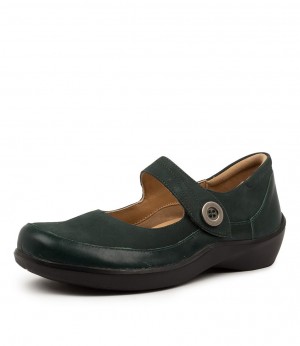 Women Ziera Gloria (Wide) Mary Janes Dark Green | Z-814295