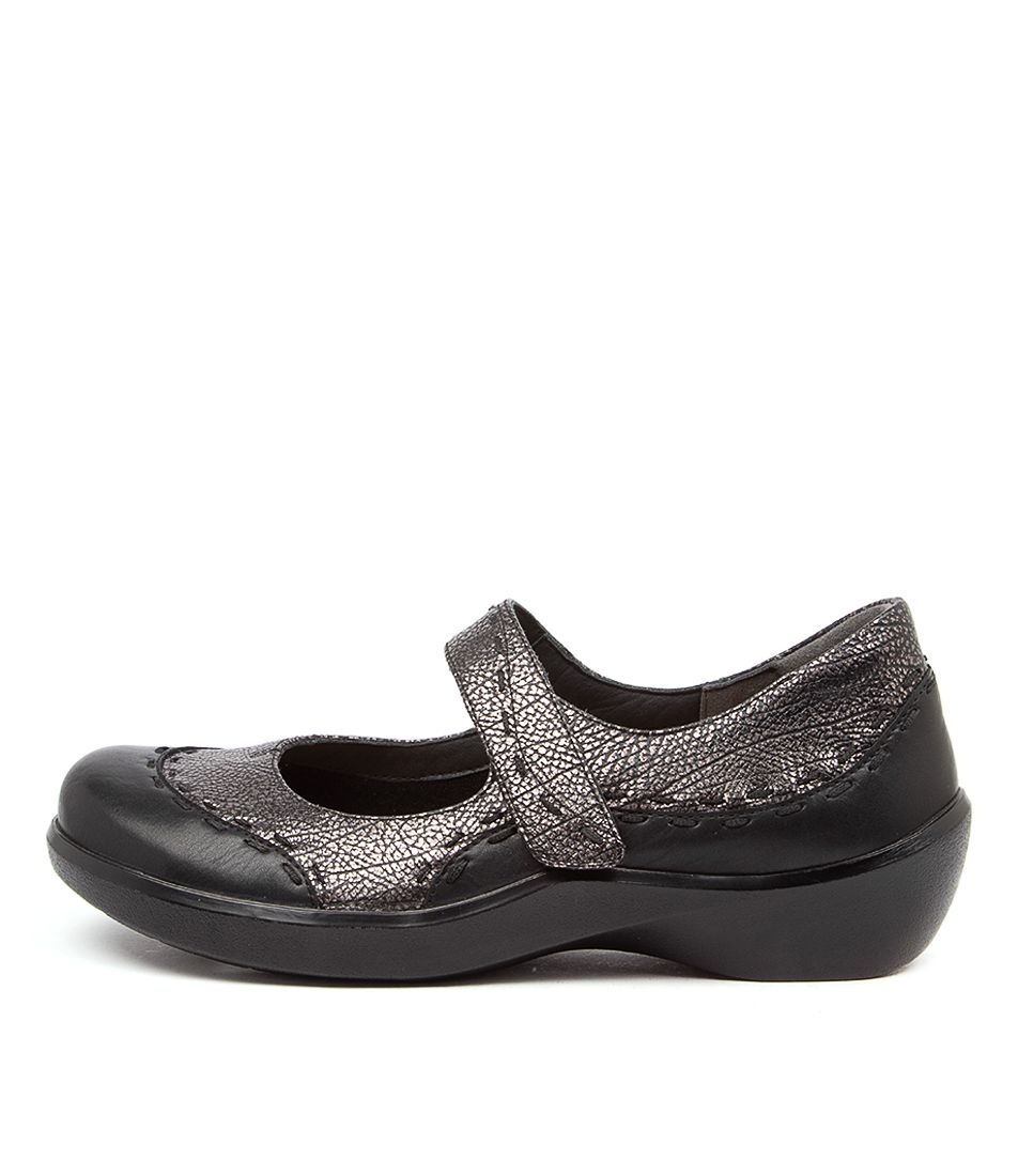 Women Ziera Gummibear (Extra Wide) Mary Janes Black / Blue Grey | Z-234857