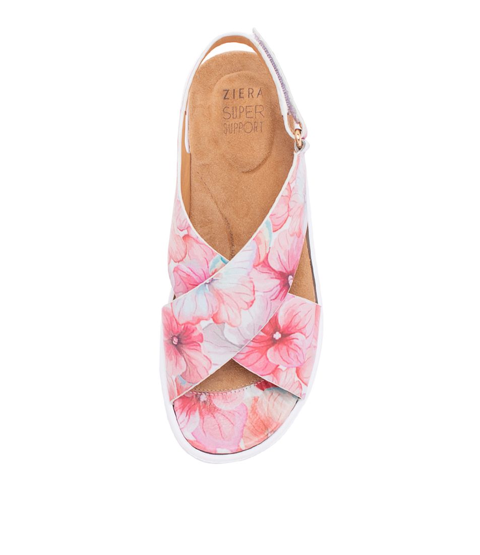 Women Ziera Ilda (Wide) Sandals Flower / White | Z-351829