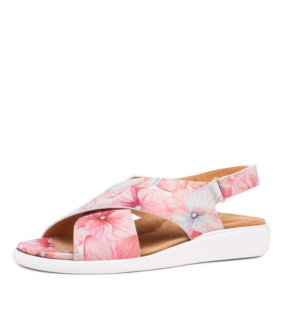 Women Ziera Ilda (Wide) Sandals Flower / White | Z-351829