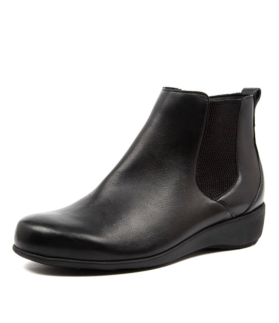 Women Ziera Shanghai (Extra Wide, Adjustable Fit) Boots Black | Z-206954