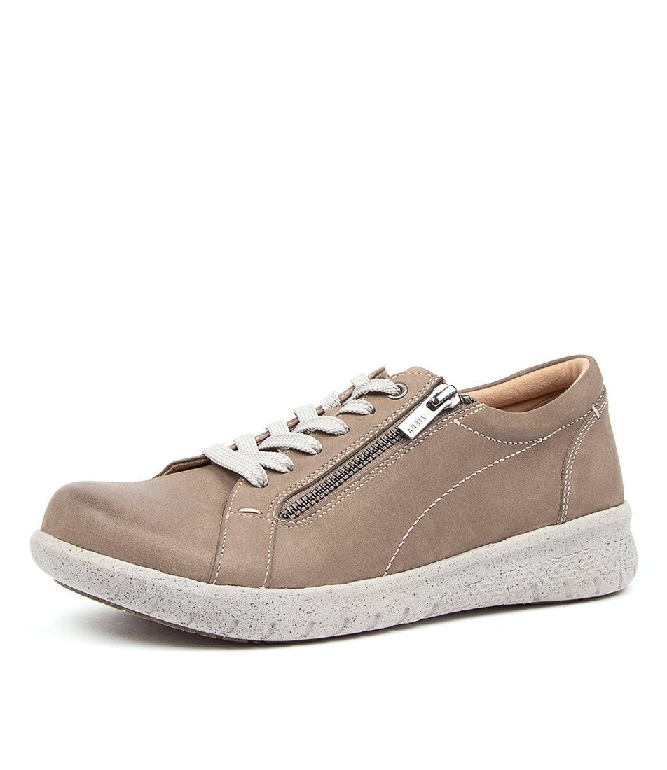 Women Ziera Solar (Extra Wide, Adjustable Fit) Sneakers Grey Brown | Z-590832