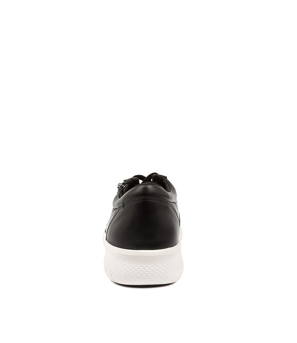 Women Ziera Solar (Extra Wide, Adjustable Fit) Sneakers Black / White | Z-659142