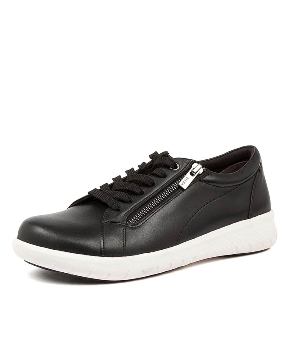 Women Ziera Solar (Extra Wide, Adjustable Fit) Sneakers Black / White | Z-659142