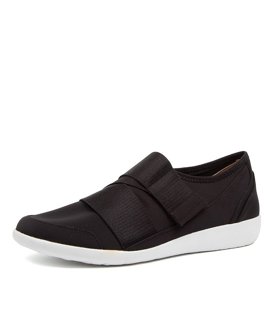 Women Ziera Urban (Wide, Adjustable Fit) Sneakers Black White | Z-810546